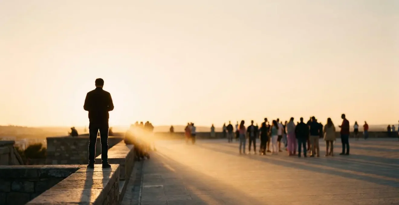 Une main tendant une lumière chaleureuse vers un groupe de silhouettes, symbolisant la connexion émotionnelle entre une entreprise et son public