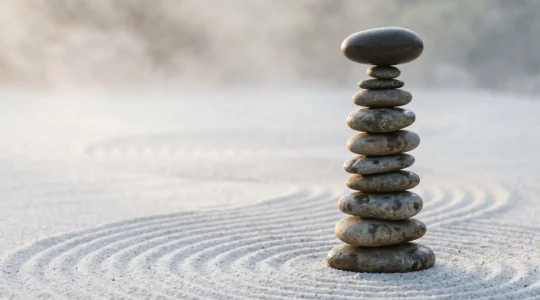 Image symbolique d'un equilibre fragile entre croissance naturelle et optimisation excessive d'un site web